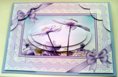 A5 Clematis and Lace Scallop Corners and Pyramage by Karen Davies