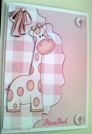 Cute Giraffe, Scalloped Envelope by Karen Davies
