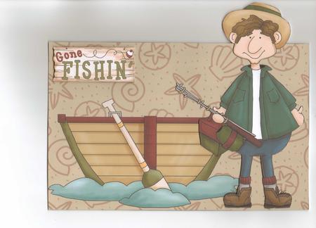 Fisherman and Boat by Karen Davies