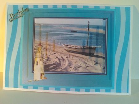 Sea Scene Pyramid Quick Card Front by Karen Davies