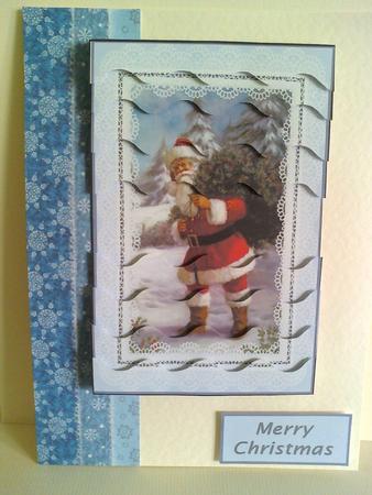 Santa on Lace by Karen Davies