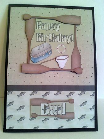 Male Birthday Fishing Decoupage Card by Karen Davies