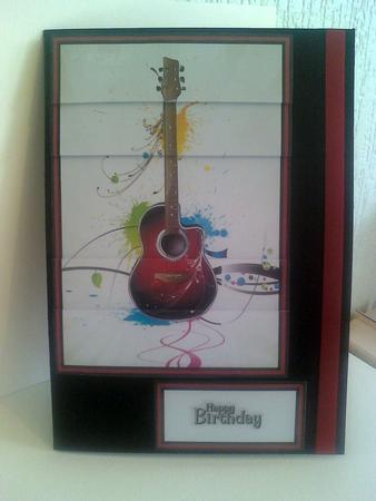 Rock & Roll Guitar Stacker Card by Karen Davies