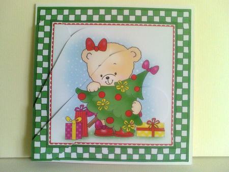 Rosie's Christmas Tree Quick Card with Fan Pyramage Topper by Karen Davies