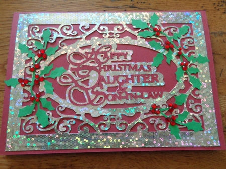 Happy Christmas Daughter and Son in Law Topper by Karen Faulds