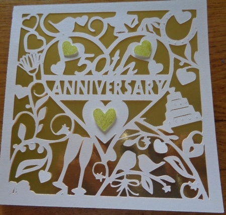 50th  Golden Wedding Anniversary Card 1 by Karen Faulds
