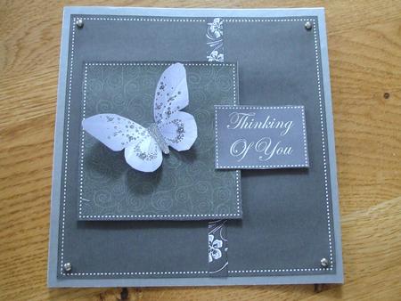 Black and White Elegance - Thinking of You - Quick Card by Karen Faulds