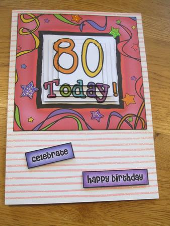 80th Birthday Quick Card with Pyramage by Karen Faulds
