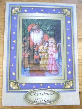 Vintage Santa with Angel Pyramid Topper by Karen Faulds