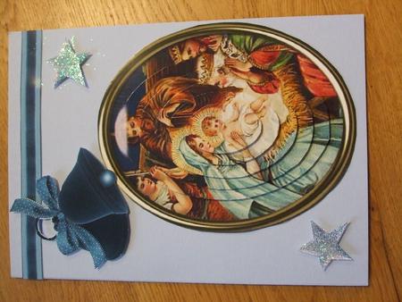 Beautiful Nativity Scene in Glass Frame,oval Pyramids by Karen Faulds