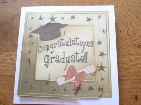 Congratulations Graduate Shell Edged Corner Side Stacker by Karen Faulds