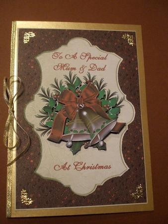 Bells on Red Glitter & Gold - Mum & Dad by Karen Faulds