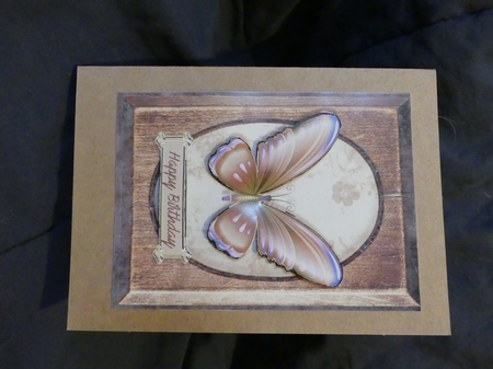 Wood Frame Series Card - Brown Butterfly by Karen Glumm