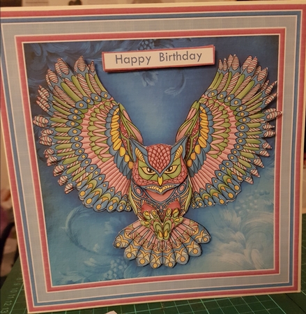 ZEN OWL 8x8 All Occasion Decoupage & Insert Mini Kit by Karen Hayward