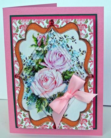 Pale Roses A4 Diamond Tunnel Topper Kit by Karen Lindsay