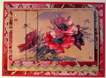 Poppy Bunch Wavy Card by Karen Lindsay