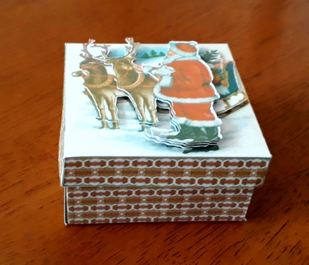Santa with Reindeer Box by Karen Monk