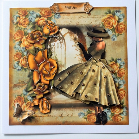1950's Style Grace and the Yellow Roses by karen Moore
