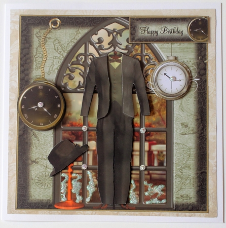The Gentleman's Room Window Card Front Kit by karen Moore