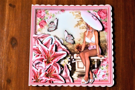Beautiful Lilly Card Front Kit by karen Moore
