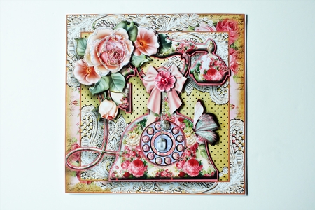 The Shabby Chic Telephone Card Front Kit by karen Moore