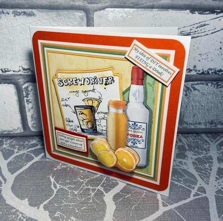 COCKTAIL DRINKS 7.5 Humorous Decoupage & Insert Bumper Kit by Karen Price