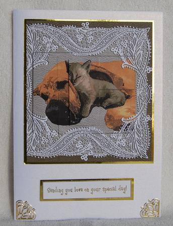 Let Sleeping Dogs Lie Intertwined Pyramid Card by Karen Smith