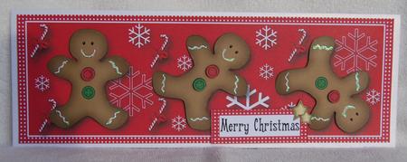 Gingerbread Men Large Dl Card by Karen Smith