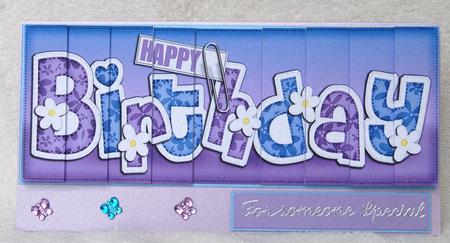 Dl Happy Birthday Floral Felties Side Stacker Topper by Karen Smith
