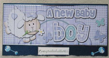 Dl a New Baby Boy Lamb Felties Side Stacker Topper by Karen Smith