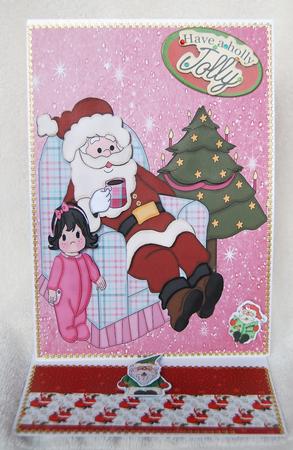 Santa in His Chair with Little Girl by Karen Smith