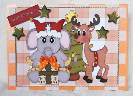 Christmas Elephant & Reindeer by Karen Smith