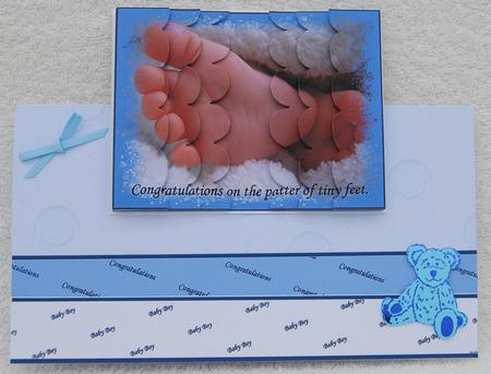 Tiny Feet - Blue Wavy Stacker by Karen Smith