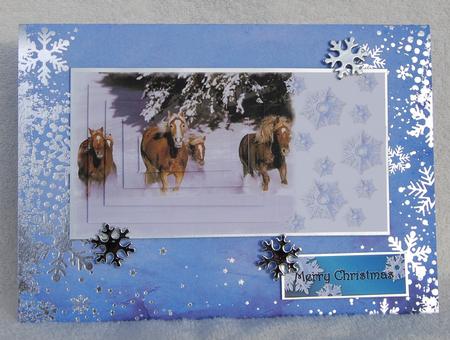 Christmas Horses in the Snow - Pyramid by Karen Smith