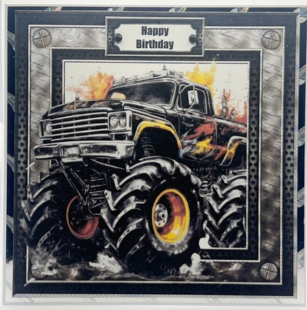 Monster Truck - Black 8x8 by Karen Taylor
