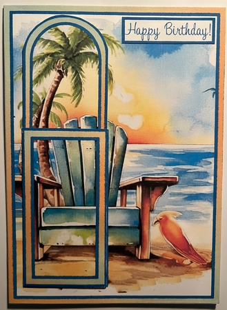 Birthday Beach Chair Bookmark Card by Karen Taylor