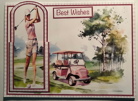 Golf Lady Pink Bookmark Card by Karen Taylor