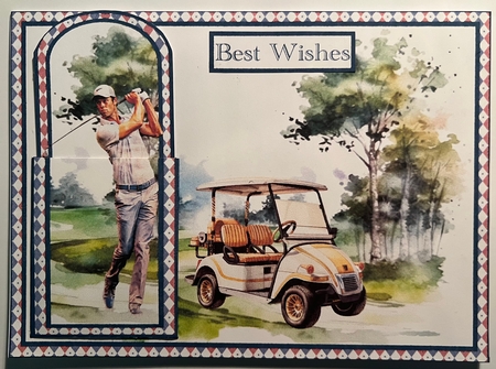 Golf Guy Blue Bookmark Card by Karen Taylor