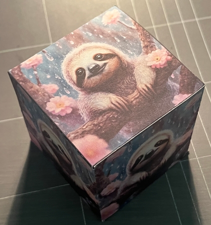 The Happy Raindrops Sloth 7x7 Card Kit. Matching Box, Gift Bauble, Tag. by Karen Taylor