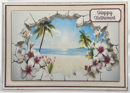 All Occasions Tropical Beach A5 Tent Card by Karen Taylor