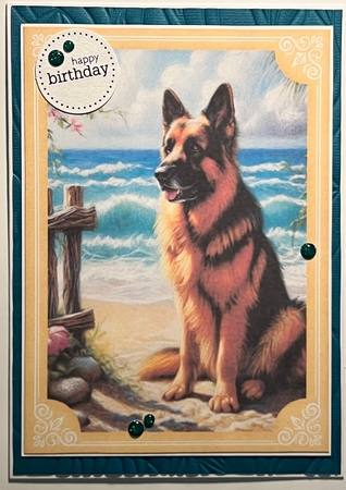 2 Beach German Shepherd card fronts 4 by Karen Taylor