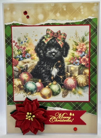 Christmas Decoration Pups 4 by Karen Taylor