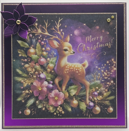 Merry Christmas Deer Foliage & Deco 2 .9 Piece 7x7 Complete Kit by Karen Taylor