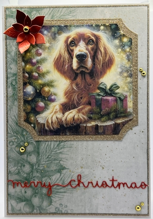 Christmas Tree Stump Pups 2 by Karen Taylor