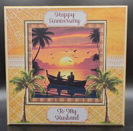 Beautiful Sunset Anniversary 7 x 7 Card by Karen Taylor