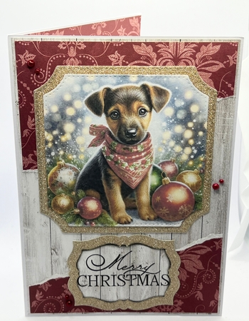 Christmas Bandana Pups 3 by Karen Taylor