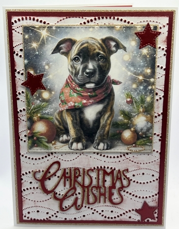 Christmas Bandana Pups 11 by Karen Taylor