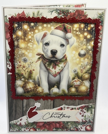 Christmas Bandana Pups 12 by Karen Taylor