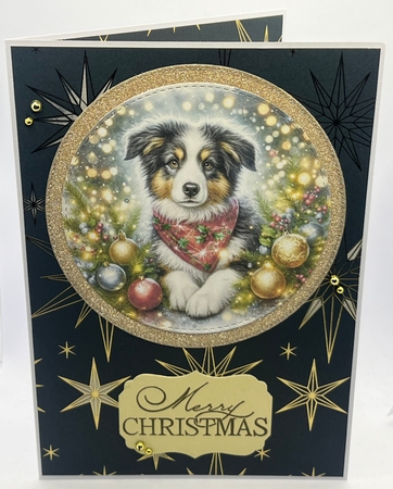 Christmas Bandana Pups 15 by Karen Taylor