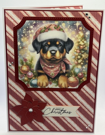Christmas Bandana Pups 16 by Karen Taylor